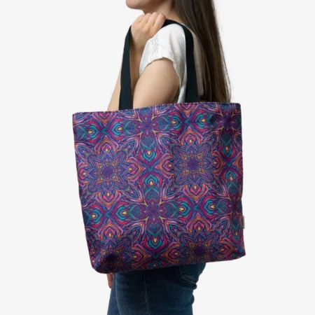 Wodoodporna torba na zakupy w kolorowe mandale.