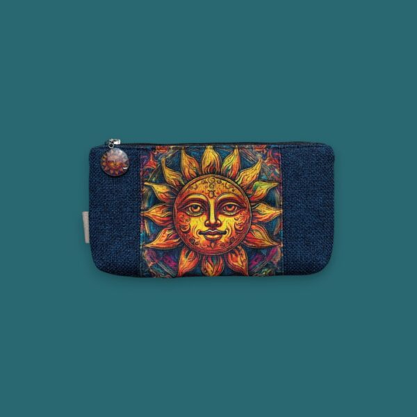 Kosmetyczka piórnik saszetka ze słońcem - granatowa